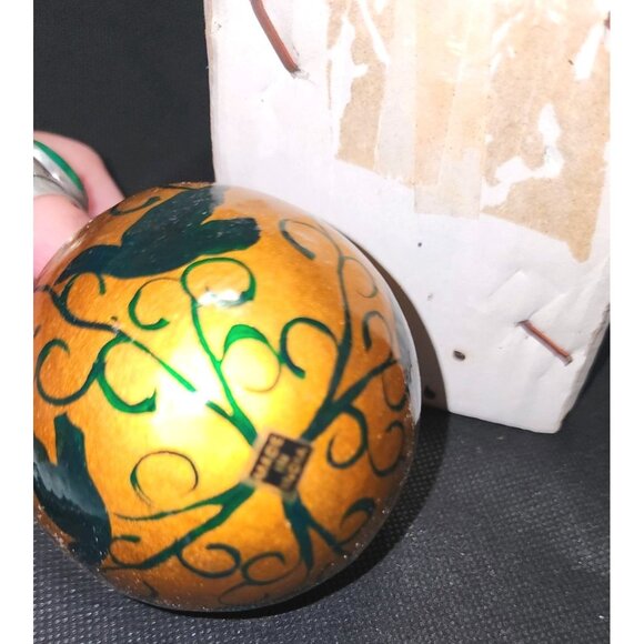 Handcrafted Gold Green Bird Dove  Ornament With Tassel NOS Made In India - Picture 4 of 8